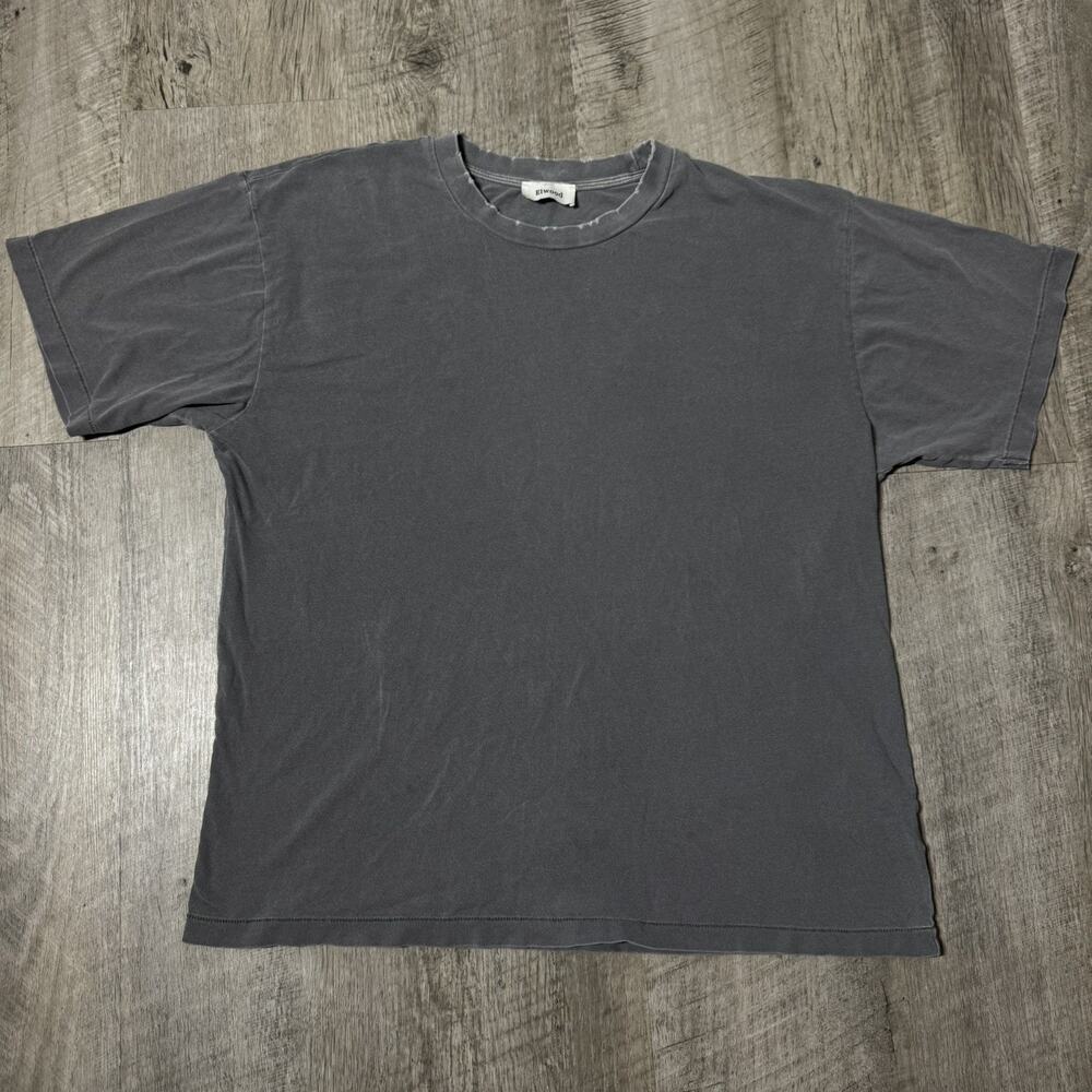 Elwood Shirt Mens Large Gray Short Sleeve Crewneck Organic Cotton Casual Tee
